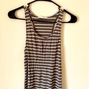 White and green striped racer back dress